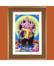 Lord Vishwakarma Photo Frame  10x14 Inches-Brown Wooden Frame for Home , Office & Temple Decoration and Gifting