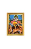 Bal Krishna Dancing On Kaliya Naag Photo Frame - 10x14 Inches, Brown Wooden Frame for Home , Office & Temple Decoration