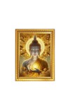 Lord Buddha Photo Frame - 10x14 Inches, Brown Wooden Frame for Home , Office & Temple Decoration