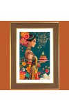 Colorful Modern Art Photo Frame  10x14 Inches-Brown Wooden Frame for Home , Office & Temple Decoration and Gifting