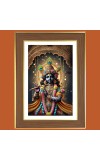 Lord krishna Photo Frame  10x14 Inches-Brown Wooden Frame for Home , Office & Temple Decoration and Gifting