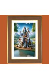 Lord Shnakara Photo Frame  10x14 Inches-Brown Wooden Frame for Home , Office & Temple Decoration and Gifting