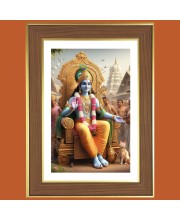 Lord Sri Krishna  Photo Frame  10x14 Inches-Brown Wooden Frame for Home , Office & Temple Decoration and Gifting