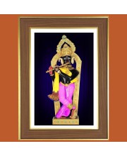 Jay Swaminarayan Photo Frame  10x14 Inches-Brown Wooden Frame for Home , Office & Temple Decoration and Gifting