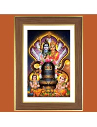 Lord shiva and Parvathi Photo Frame  10x14 Inches-Brown Wooden Frame for Home , Office & Temple Decoration and Gifting