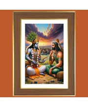 Lord krishna teachings Photo Frame  10x14 Inches-Brown Wooden Frame for Home , Office & Temple Decoration and Gifting