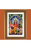 Goddess Durga Maa Photo Frame  10x14 Inches-Brown Wooden Frame for Home , Office & Temple Decoration and Gifting