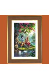 Baby krishna and radha Photo Frame  10x14 Inches-Brown Wooden Frame for Home , Office & Temple Decoration and Gifting