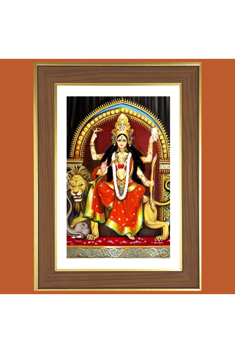 Aadi Shakti Photo Frame  10x14 Inches-Brown Wooden Frame for Home , Office & Temple Decoration and Gifting