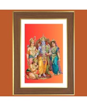 Lord Sri Rama  Photo Frame  10x14 Inches-Brown Wooden Frame for Home , Office & Temple Decoration and Gifting