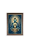 Lord Buddha Photo Frame - 10x14 Inches, Brown Wooden Frame for Home , Office & Temple Decoration