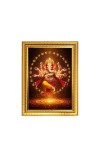 Lord Ganesh Photo Frame - 10x14 Inches, Brown Wooden Frame for Home , Office & Temple Decoration