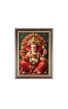 Lord Ganesh Photo Frame - 10x14 Inches, Brown Wooden Frame for Home , Office & Temple Decoration