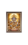 Lord Ganesh Photo Frame - 10x14 Inches, Brown Wooden Frame for Home , Office & Temple Decoration