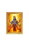 Lord Narayan Photo Frame - 10x14 Inches, Brown Wooden Frame for Home , Office & Temple Decoration