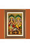Goddess Lakshmi and Ganesha Photo Frame 10x14 Inches-Brown Wooden Frame for Home , Office & Temple Decoration and Gifting Goddess Lakshmi and Ganesha Photo Frame 10x14 Inches-Brown Wooden Frame for Home , Office & Temple Decoration and Gifting