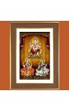 Ganesha and Lakshmi and Saraswathi Photo Frame 10x14 Inches-Brown Wooden Frame for Home , Office & Temple Decoration and Gifting Ganesha and Lakshmi and Saraswathi Photo Frame 10x14 Inches-Brown Wooden Frame for Home , Office & Temple Decoration and Gifting