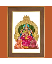 Sringeri Sri Sharadamba Photo Frame  10x14 Inches-Brown Wooden Frame for Home , Office & Temple Decoration and Gifting