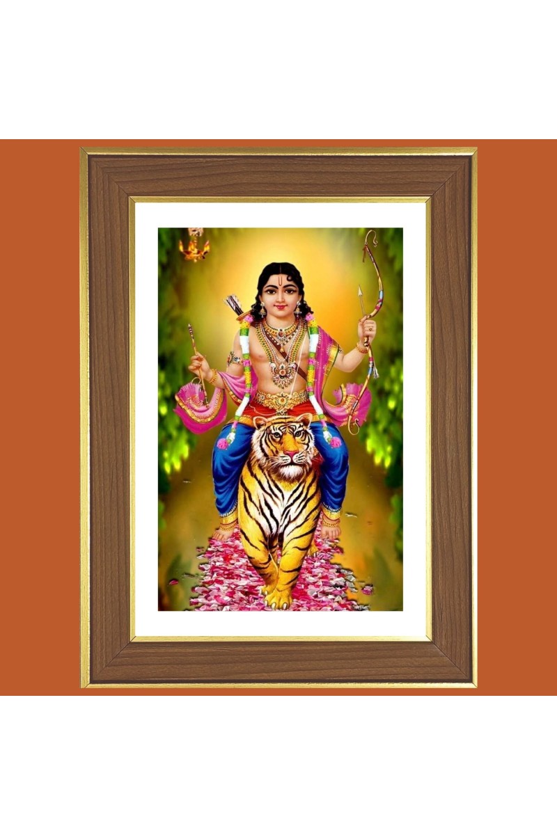 Ayyappa swamy Photo Frame  10x14 Inches-Brown Wooden Frame for Home , Office & Temple Decoration and Gifting