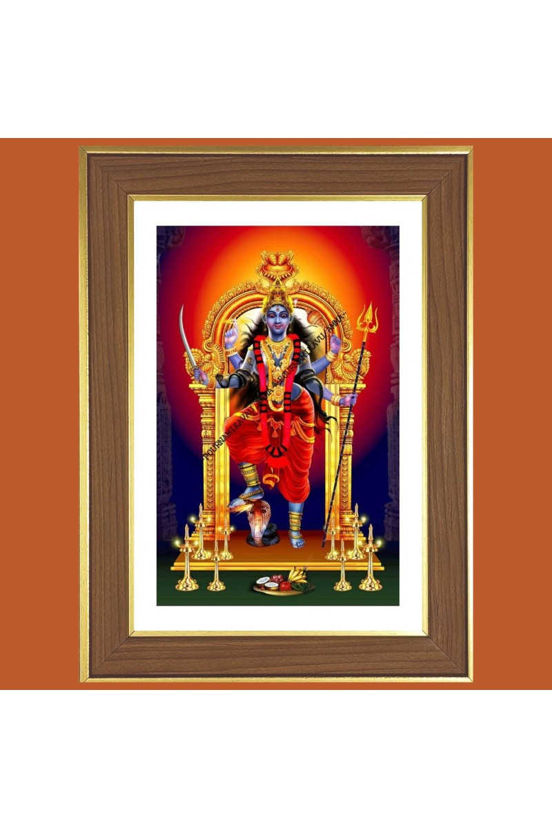 Bhadrakali Photo Frame  10x14 Inches-Brown Wooden Frame for Home , Office & Temple Decoration and Gifting