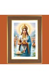 Ganga Devi Photo Frame 10x14 Inches-Brown Wooden Frame for Home , Office & Temple Decoration and Gifting Ganga Devi Photo Frame 10x14 Inches-Brown Wooden Frame for Home , Office & Temple Decoration and Gifting