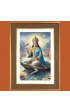 Goddess Ganga Photo Frame  10x14 Inches-Brown Wooden Frame for Home , Office & Temple Decoration and Gifting