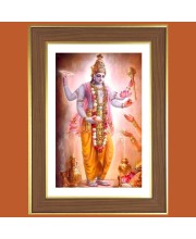 God Vishnu Photo Frame  10x14 Inches-Brown Wooden Frame for Home , Office & Temple Decoration and Gifting