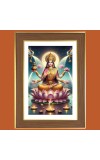 Sri Mahalakshmi Devi Photo Frame 10x14 Inches-Brown Wooden Frame for Home , Office & Temple Decoration and Gifting Sri Mahalakshmi Devi Photo Frame 10x14 Inches-Brown Wooden Frame for Home , Office & Temple Decoration and Gifting