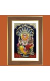 Laxmi Narasimha Photo Frame  10x14 Inches-Brown Wooden Frame for Home , Office & Temple Decoration and Gifting