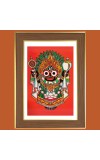 God Jagannath Photo Frame  10x14 Inches-Brown Wooden Frame for Home , Office & Temple Decoration and Gifting