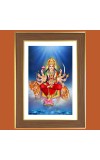 Hindu Kali Goddess Photo Frame  10x14 Inches-Brown Wooden Frame for Home , Office & Temple Decoration and Gifting