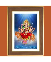 Hindu Kali Goddess Photo Frame  10x14 Inches-Brown Wooden Frame for Home , Office & Temple Decoration and Gifting