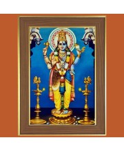 Lord Vishnu Bhagwan Photo Frame  10x14 Inches-Brown Wooden Frame for Home , Office & Temple Decoration and Gifting