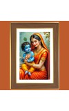 Yashoda and Baby krishna Photo Frame 10x14 Inches-Brown Wooden Frame for Home , Office & Temple Decoration and Gifting Yashoda and Baby krishna Photo Frame 10x14 Inches-Brown Wooden Frame for Home , Office & Temple Decoration and Gifting