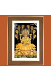 Lakshmi Maa Photo Frame  10x14 Inches-Brown Wooden Frame for Home , Office & Temple Decoration and Gifting
