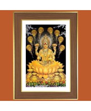 Lakshmi Maa Photo Frame  10x14 Inches-Brown Wooden Frame for Home , Office & Temple Decoration and Gifting