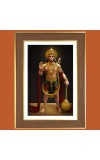 Lord Hanuman  Photo Frame  10x14 Inches-Brown Wooden Frame for Home , Office & Temple Decoration and Gifting
