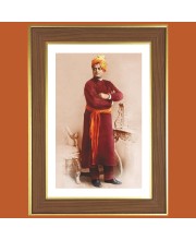 Vivekananda Photo Frame  10x14 Inches-Brown Wooden Frame for Home , Office & Temple Decoration and Gifting