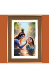 Radha Krishna Photo Frame 10x14 Inches-Brown Wooden Frame for Home , Office & Temple Decoration and Gifting Radha Krishna Photo Frame 10x14 Inches-Brown Wooden Frame for Home , Office & Temple Decoration and Gifting