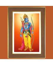 Lord Rama Photo Frame  10x14 Inches-Brown Wooden Frame for Home , Office & Temple Decoration and Gifting