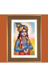 Krishna Bliss Photo Frame  10x14 Inches-Brown Wooden Frame for Home , Office & Temple Decoration and Gifting