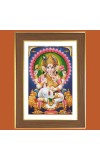 Divine Lord Ganesha Photo Frame  10x14 Inches-Brown Wooden Frame for Home , Office & Temple Decoration and Gifting