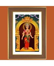 Devi Kanyakumari Photo Frame  10x14 Inches-Brown Wooden Frame for Home , Office & Temple Decoration and Gifting