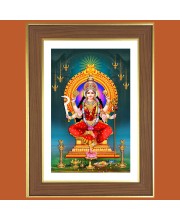 Goddess Durga  Photo Frame  10x14 Inches-Brown Wooden Frame for Home , Office & Temple Decoration and Gifting