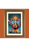 Goddess Kali Photo Frame  10x14 Inches-Brown Wooden Frame for Home , Office & Temple Decoration and Gifting