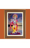 Muralidhara Krishna Photo Frame  10x14 Inches-Brown Wooden Frame for Home , Office & Temple Decoration and Gifting