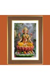 Goddess Lakshmi Photo Frame  10x14 Inches-Brown Wooden Frame for Home , Office & Temple Decoration and Gifting