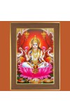 Maa Lakshmi Photo Frame  10x14 Inches-Brown Wooden Frame for Home , Office & Temple Decoration and Gifting
