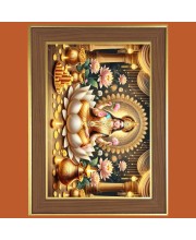 Maa Saraswati Photo Frame  10x14 Inches-Brown Wooden Frame for Home , Office & Temple Decoration and Gifting