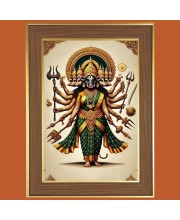 Varahi Maa Photo Frame  10x14 Inches-Brown Wooden Frame for Home , Office & Temple Decoration and Gifting